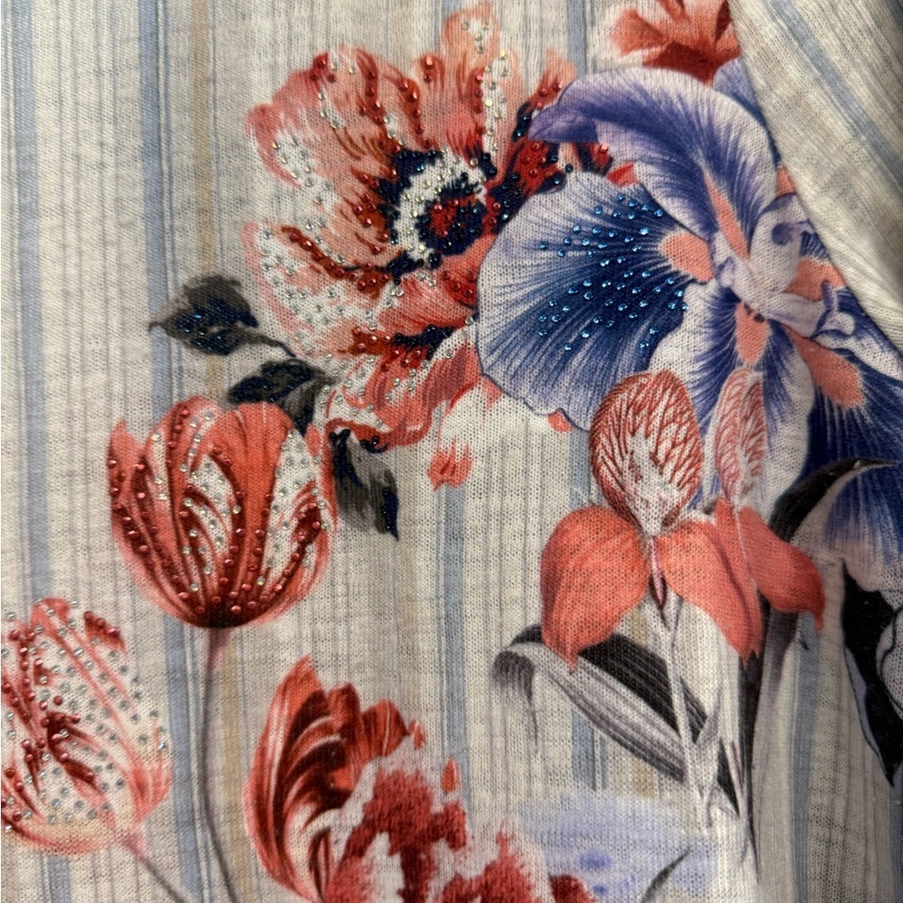 Westport Multicolor Floral Stripe Blouse - Picture 2 of 4